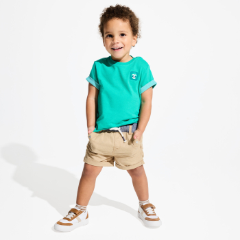 تي شيرت برسمة، باللون الأخضر، للأولاد الصغار